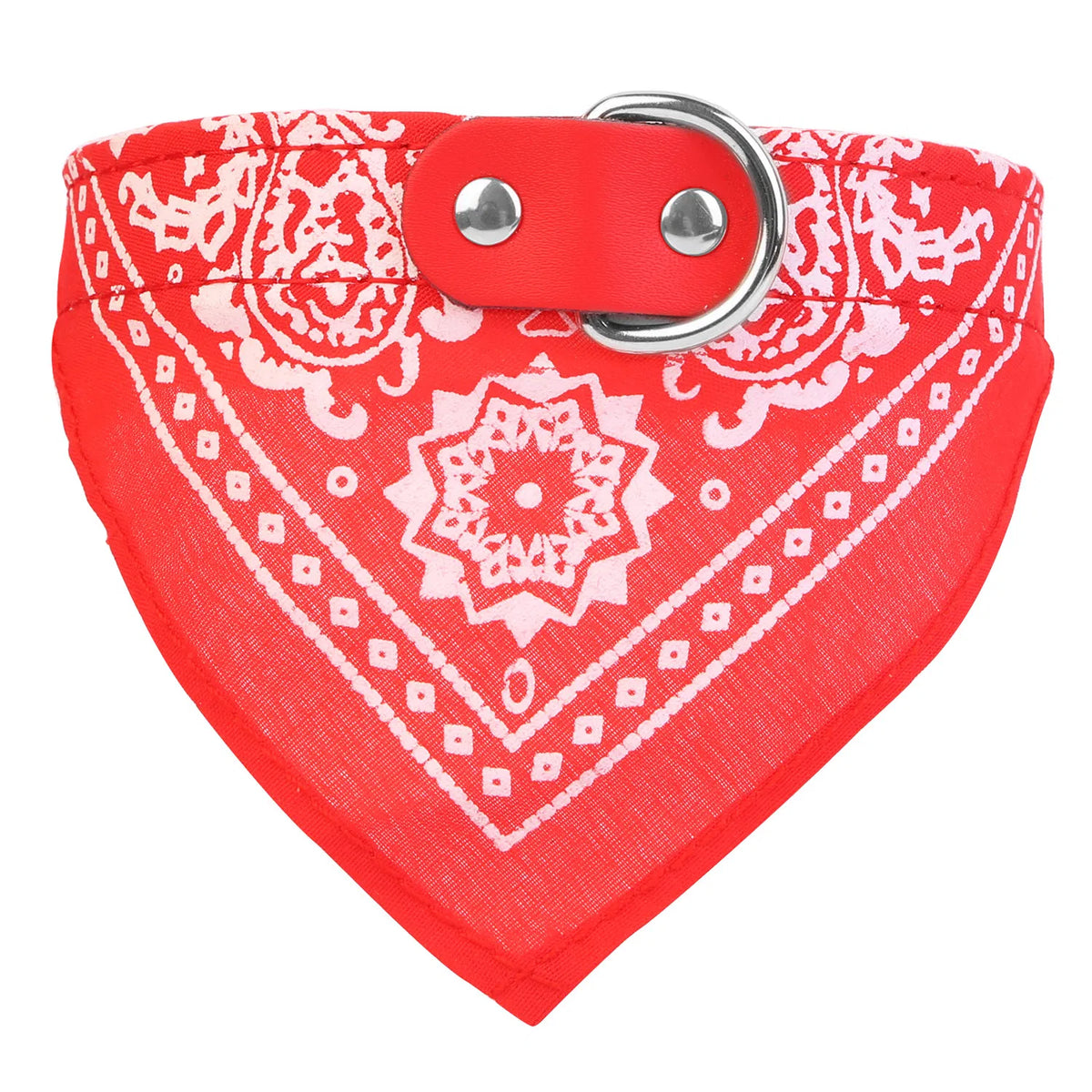 Adjustable Bandana Leather Pet Collar Triangle Scarf - Image 4