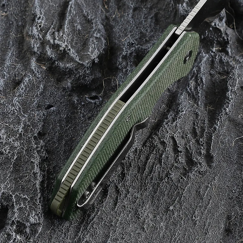 Folding Knife OD Green G10 Handle Pocket Knife 14C28N Steel Thumb Stud Outdoor - Image 3
