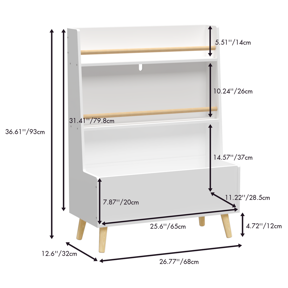 Kids Bookshelf Book And Magazine Rack Book Organizer Storage Cabinet Organizer