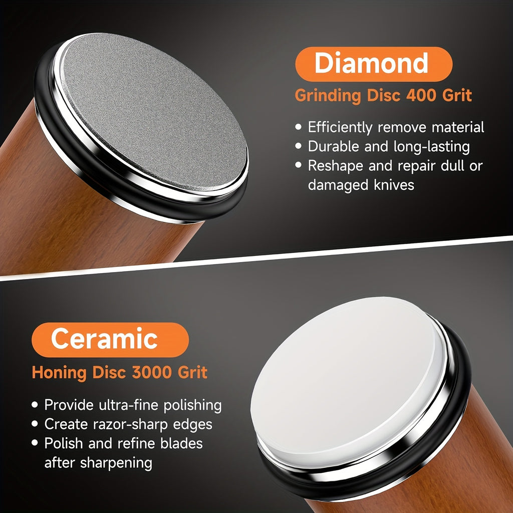 Roller Knife Sharpening Kit With Diamond Dual Grind Rolling Knife Sharpener - Image 5