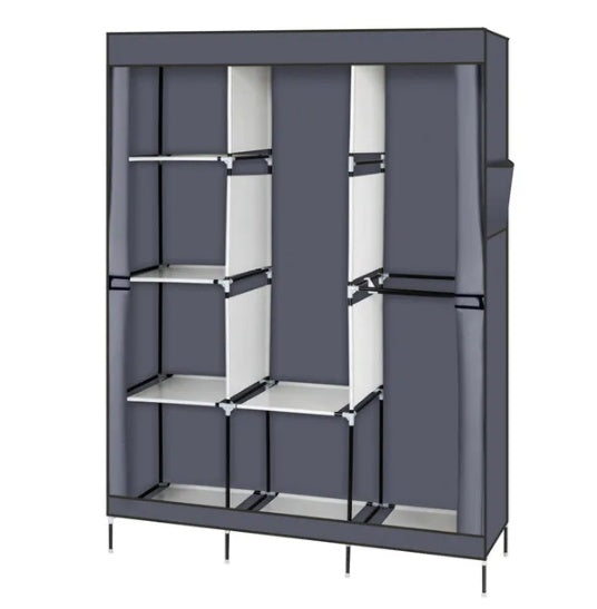 portable closet wardrobe with storage shelves