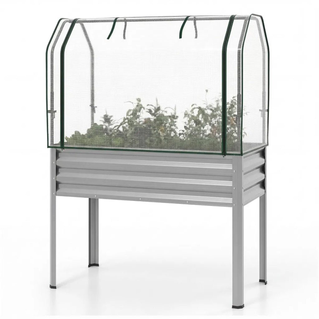 3 in 1 Metal Raised Garden Bed with Mini Greenhouse Cover Elevated Planter Box - Image 4