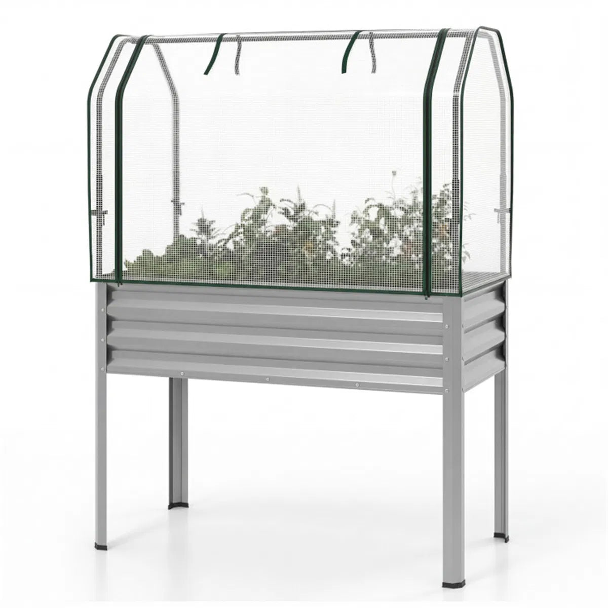 3 in 1 Metal Raised Garden Bed with Mini Greenhouse Cover Elevated Planter Box - Image 4