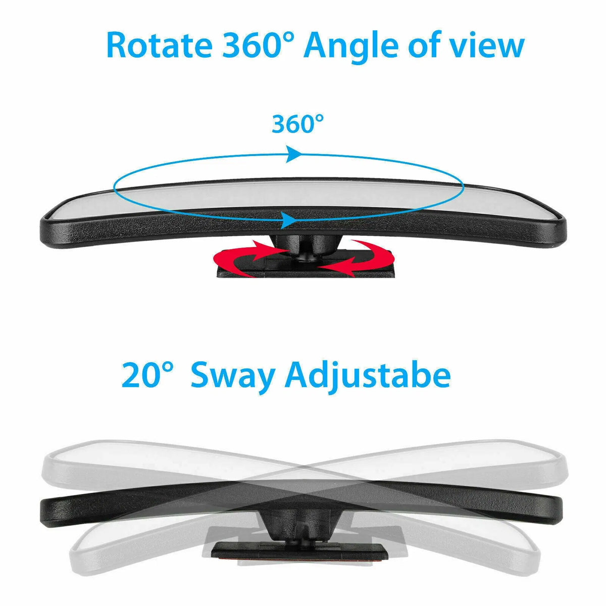 2x 360° Stick On Rear View Auxiliary Blind Spot Mirror Wide Angle Car Truck SUV - Image 3