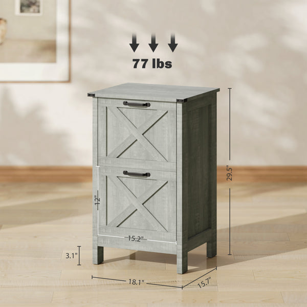 Distressed Light Gray Mobile File Cabinet