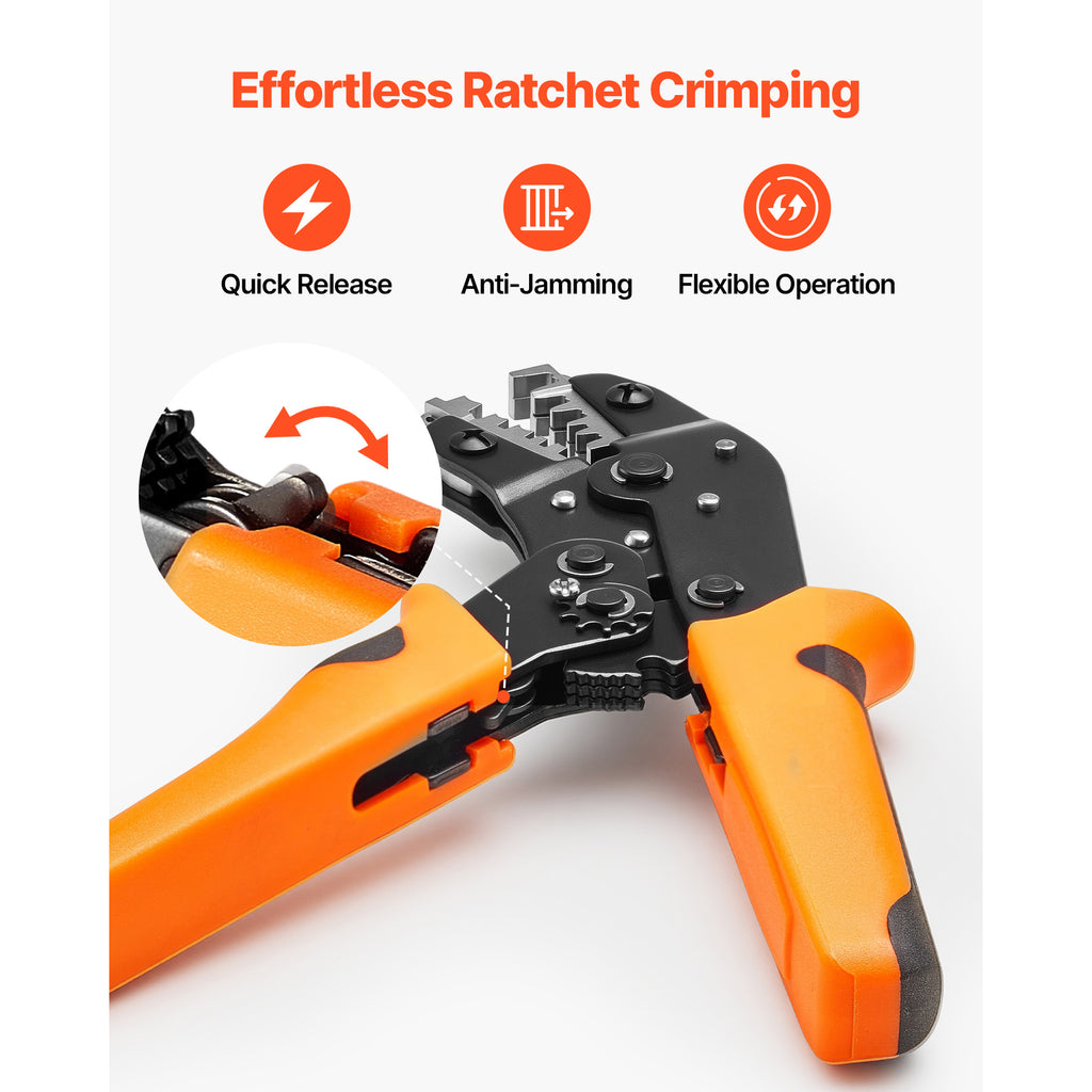 Crimping Tool 24 12 AWG Ratcheting Wire Crimper Tool Labor Saving Electrical - Image 4