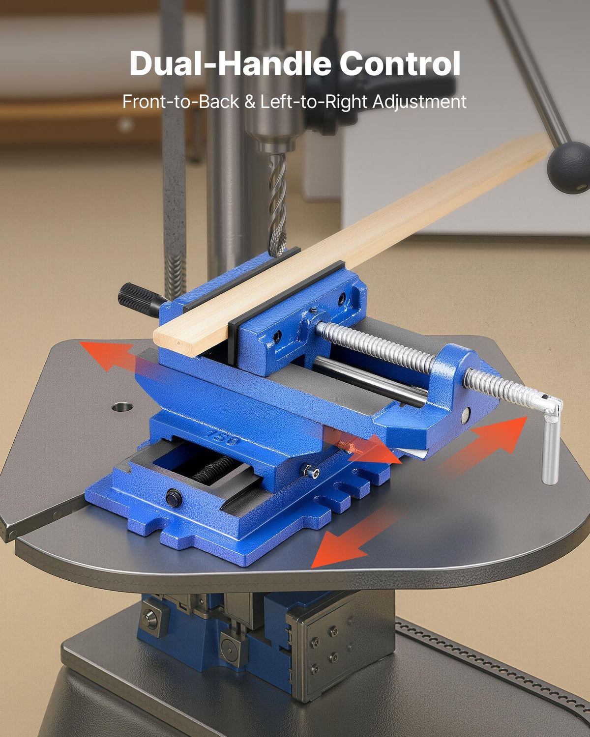 Cross Slide Drill Press Vise 4 Inch Jaw Width 2 Way Axis Bench Opening - Dimensions and Specifications