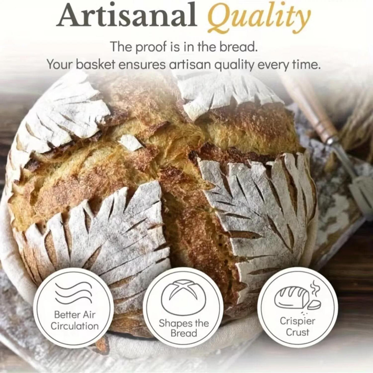 Bread Proofing Basket Sourdough Baking Supplies Round 9 inch Sourdough - Image 2