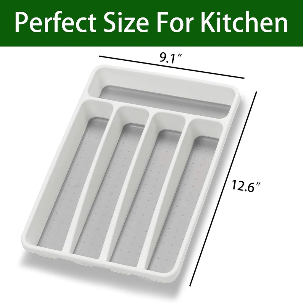 compartment white silverware organizer plastic main view