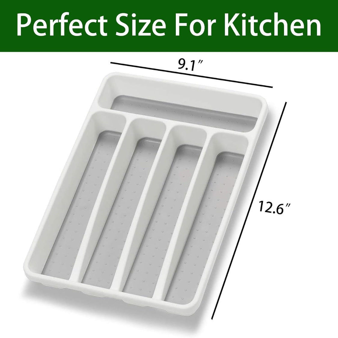 compartment white silverware organizer plastic main view