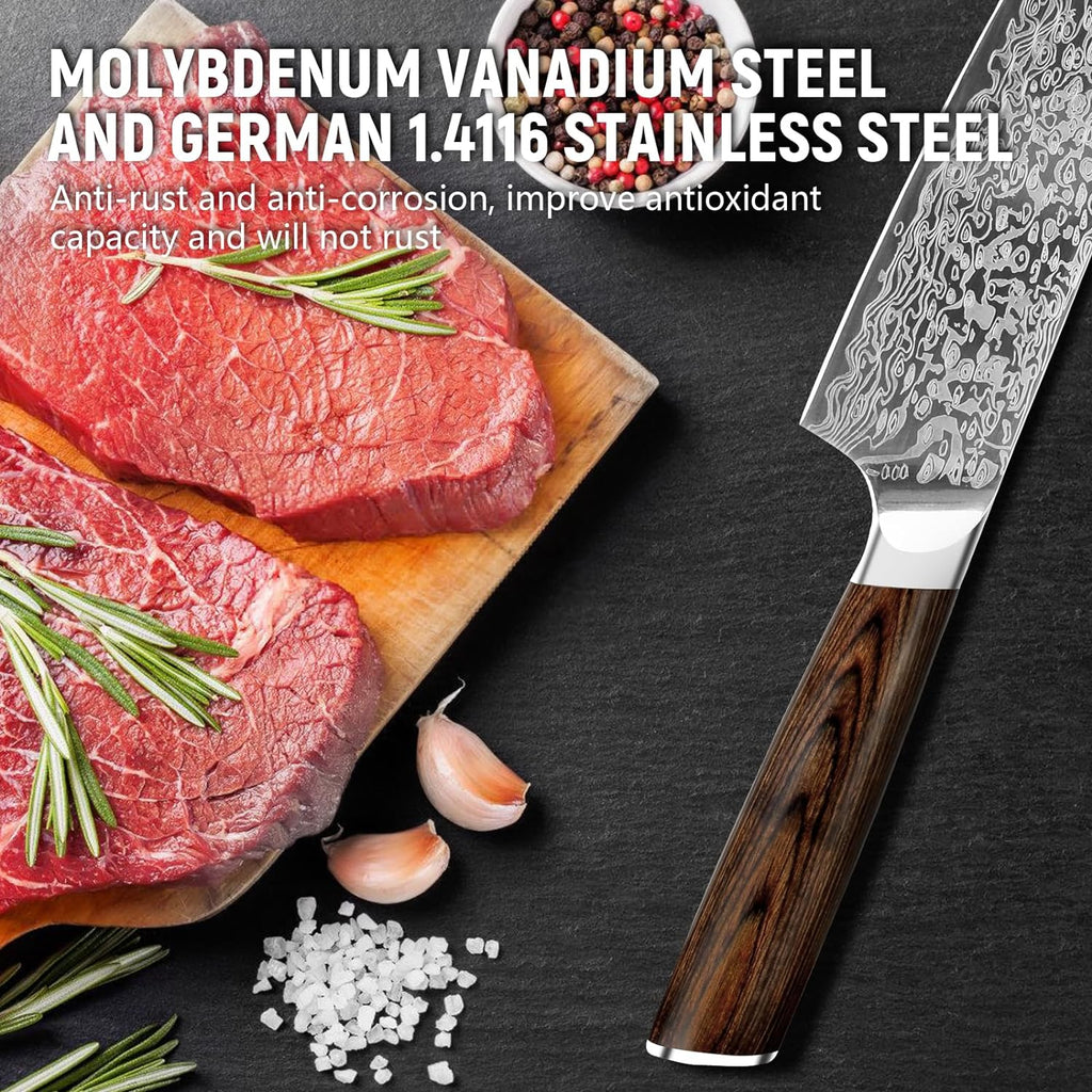 Japanese Vanadium Steel Chef Knife 7.8 INCH Sharp Kitchen Knives With Laser - Image 3