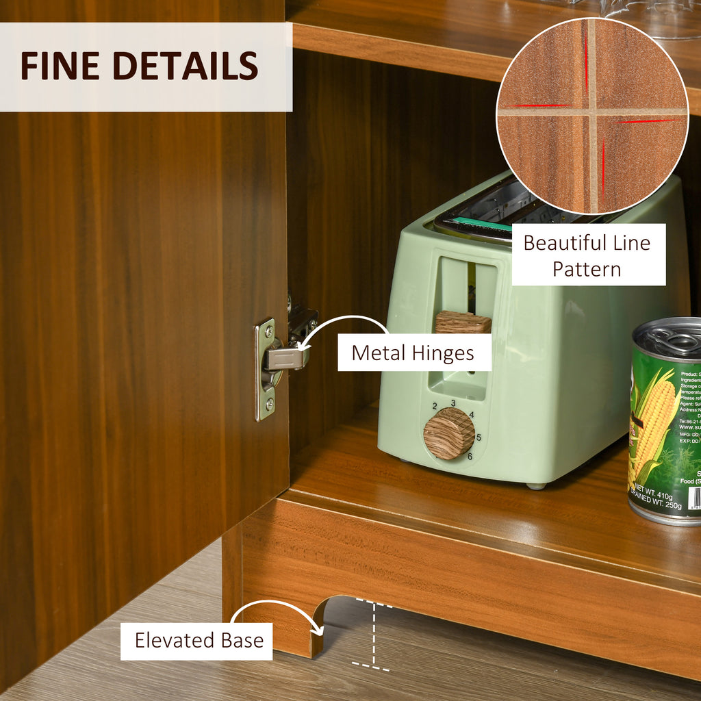 Retro Wine Cabinet For Bottles Rack Sideboard Serving Bar With Glass Holders - Image 3