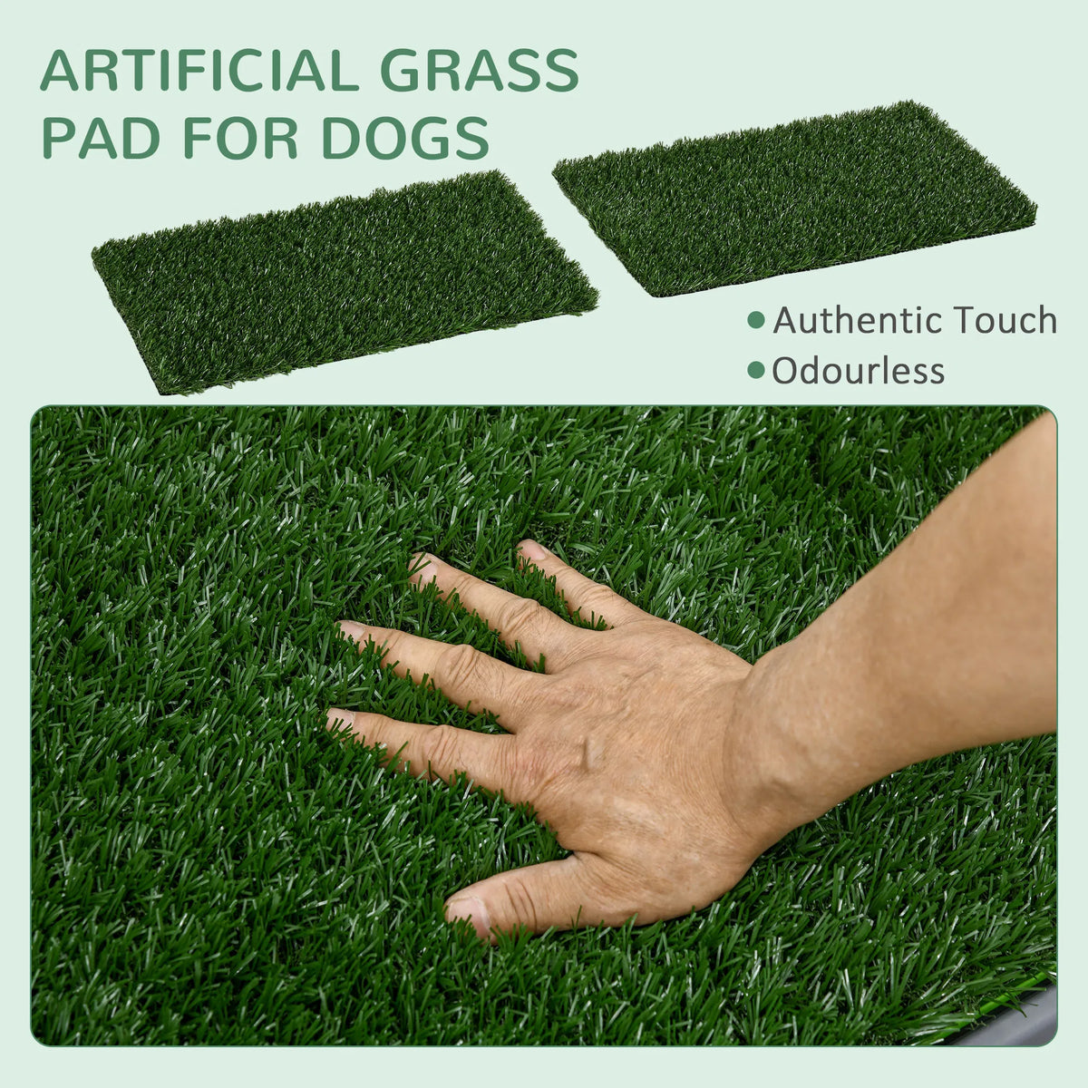 Artificial Grass Pee Pad for Dogs Potty Training 26" x 16" 2 Packs Green - Image 4