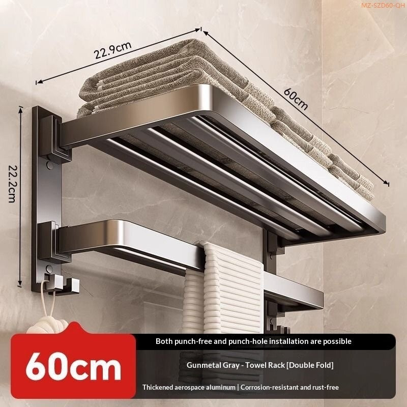 bathroom towel rack wall mounted product angle 6