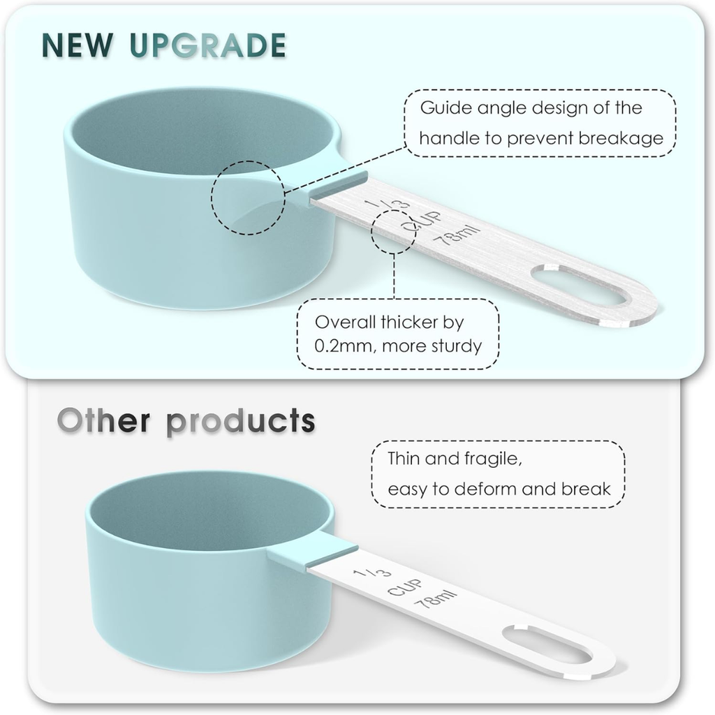 Stackable Measuring Cups And Spoons Set Space Saving Kitchen Measuring Tools - Image 5