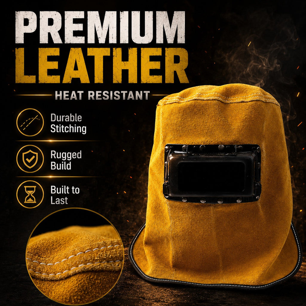 Welding Mask Helmet With Lens Leather Hood Sweat Absorbent Welder Work Hat Gear - Image 5