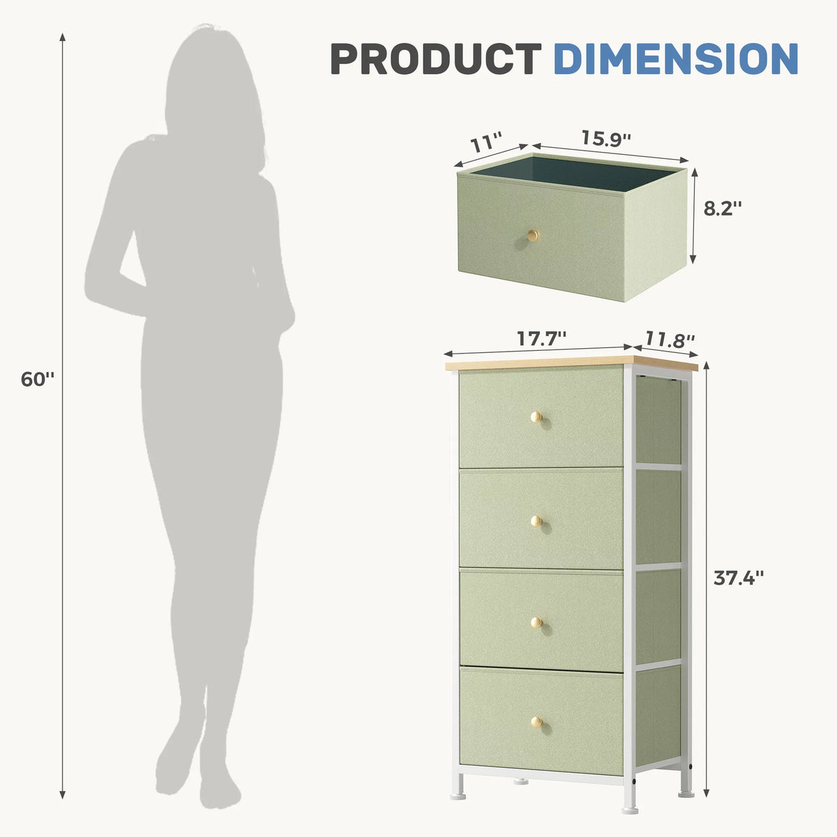 4 drawer storage cabinet suitable for bedrooms living rooms and wardrobes - Image 2