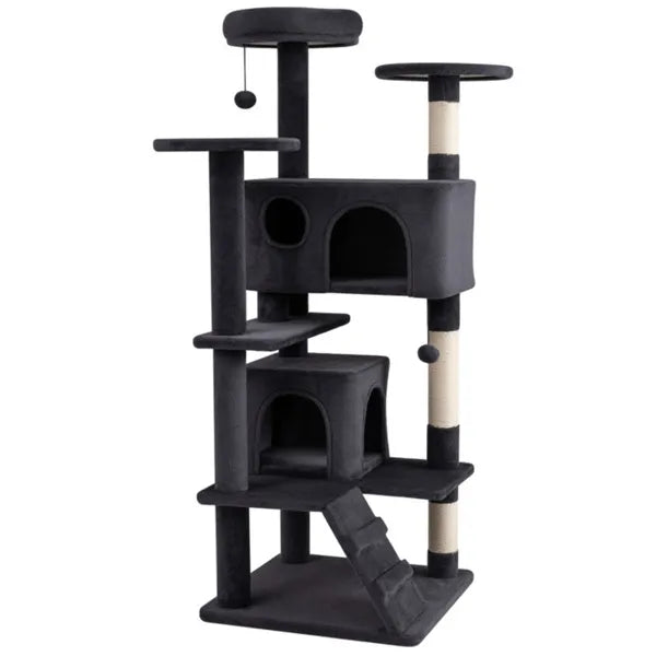 52" Tall Cat Tree Tower With Perches & Condos Multi Cat Playground With - Image 4