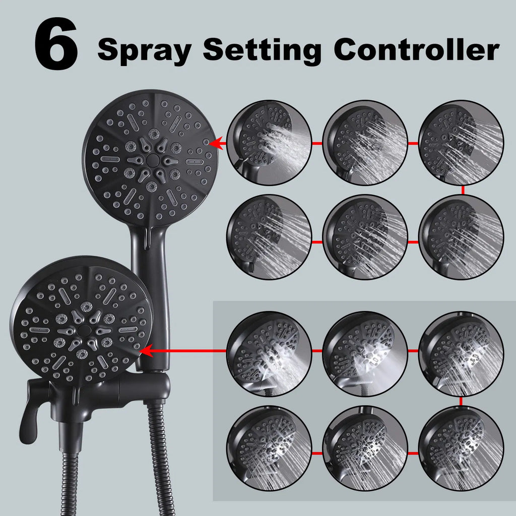 High Pressure 3 Way Rainfall Combo Luxurious Rain Showerhead and Hand Held - Image 4