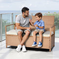 outdoor storage bench pe rattan product angle 6