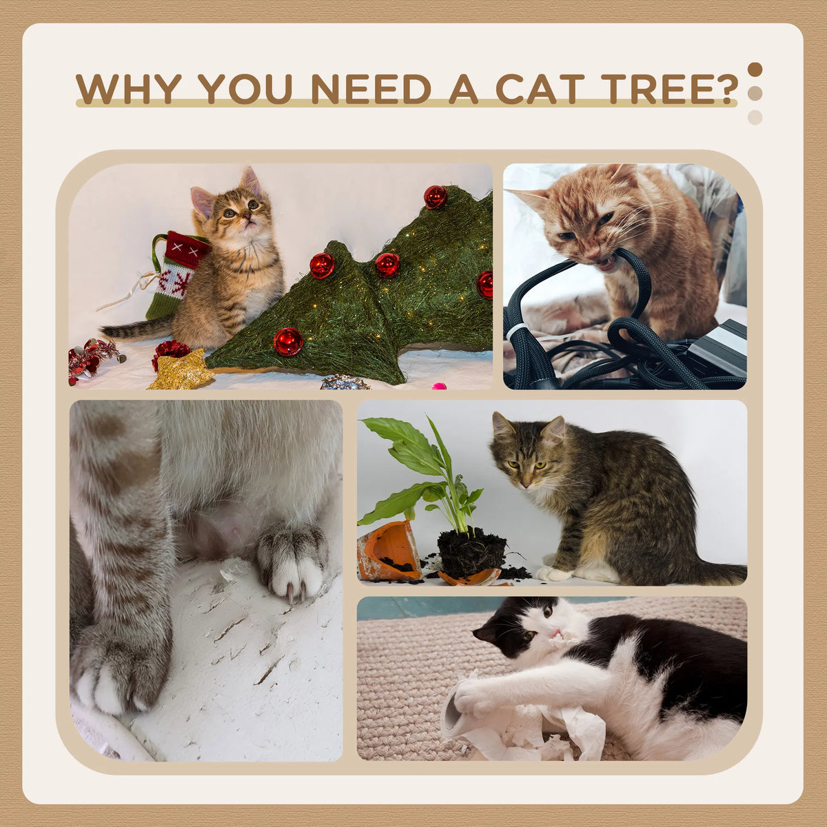 79" Cat Tree Multi Level with Two Condos Kitty Tower with Scratching Posts