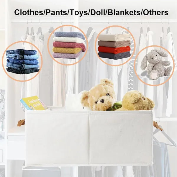 Large Capacity Foldable Closet Storage Bins Pack of 3 - Open Capacity and Interior View