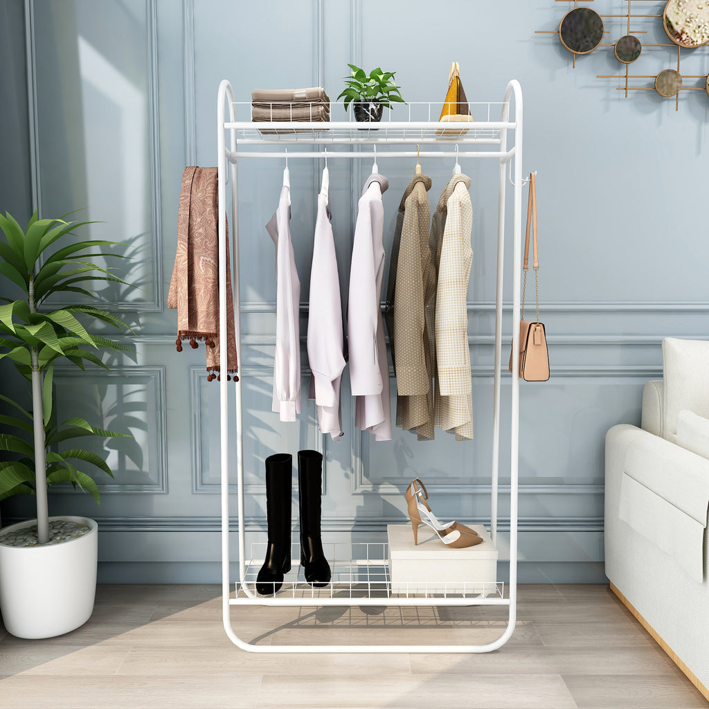 Garment Rack Freestanding Heavy Duty Clothing Rack Metal Rolling Clothes Rack - Image 4