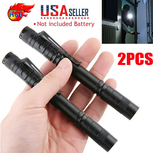 2 PCS Portable Mini LED Flashlight Camping Hiking Handheld Flashlight Pen Work light - Image 2