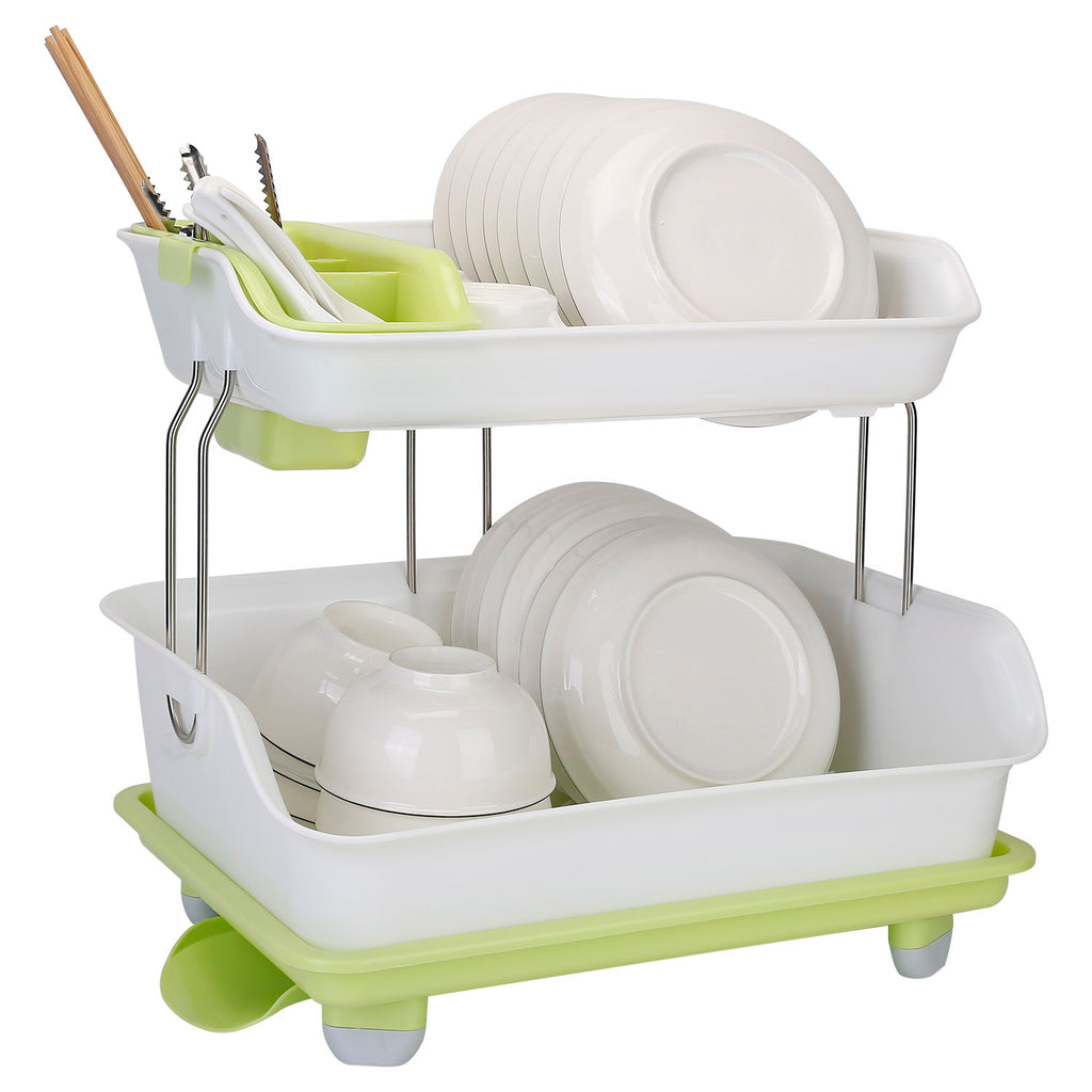 2-tier dish drying rack cutlery product angle 9
