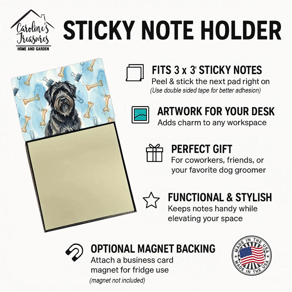 Bouvier Des Flandres Coworker Watercolor Sticky Note Holder Refillable - Image 4