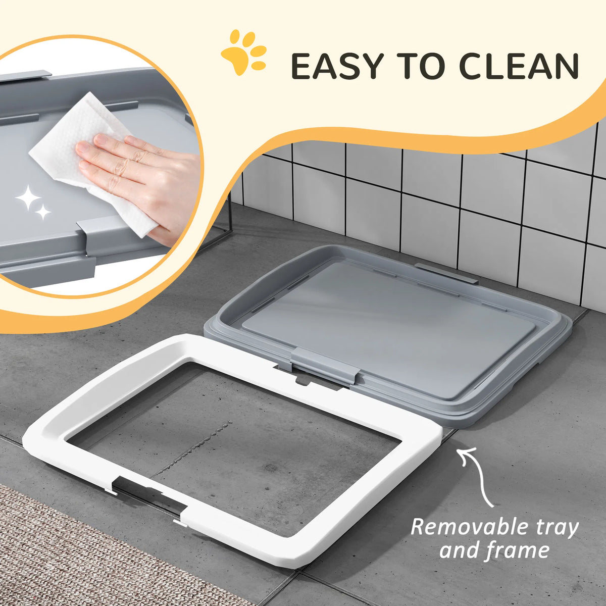 25" x 19" Pee Pad Holder Dog Potty Tray for Indoor Outdoor Easy to Clean Dog