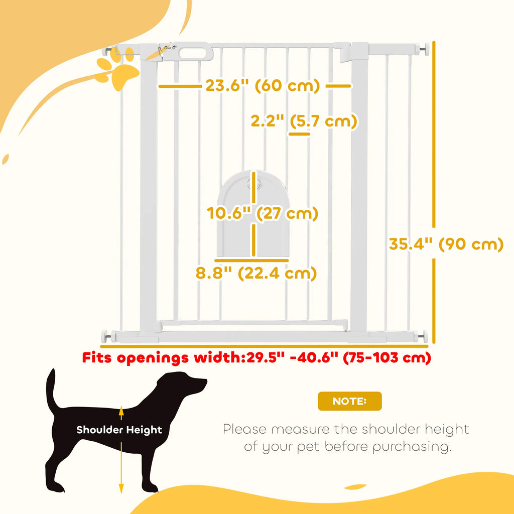 30" 41" Extra Wide Pet Gate Barrier with Small Door 35"H Dog Gate with Safety - Image 3