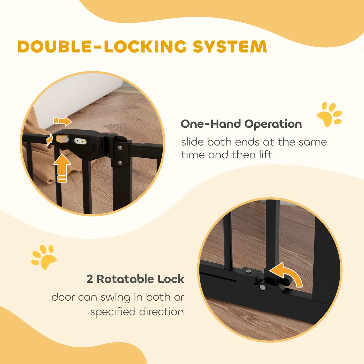 Pet Gate with Door Dog Gate and Barrier Indoor for Stairs Includes 7" 8" 12" - Image 4