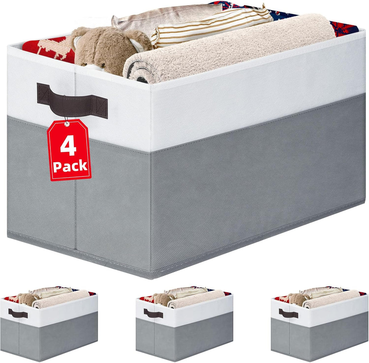 pack large closet storage baskets main view