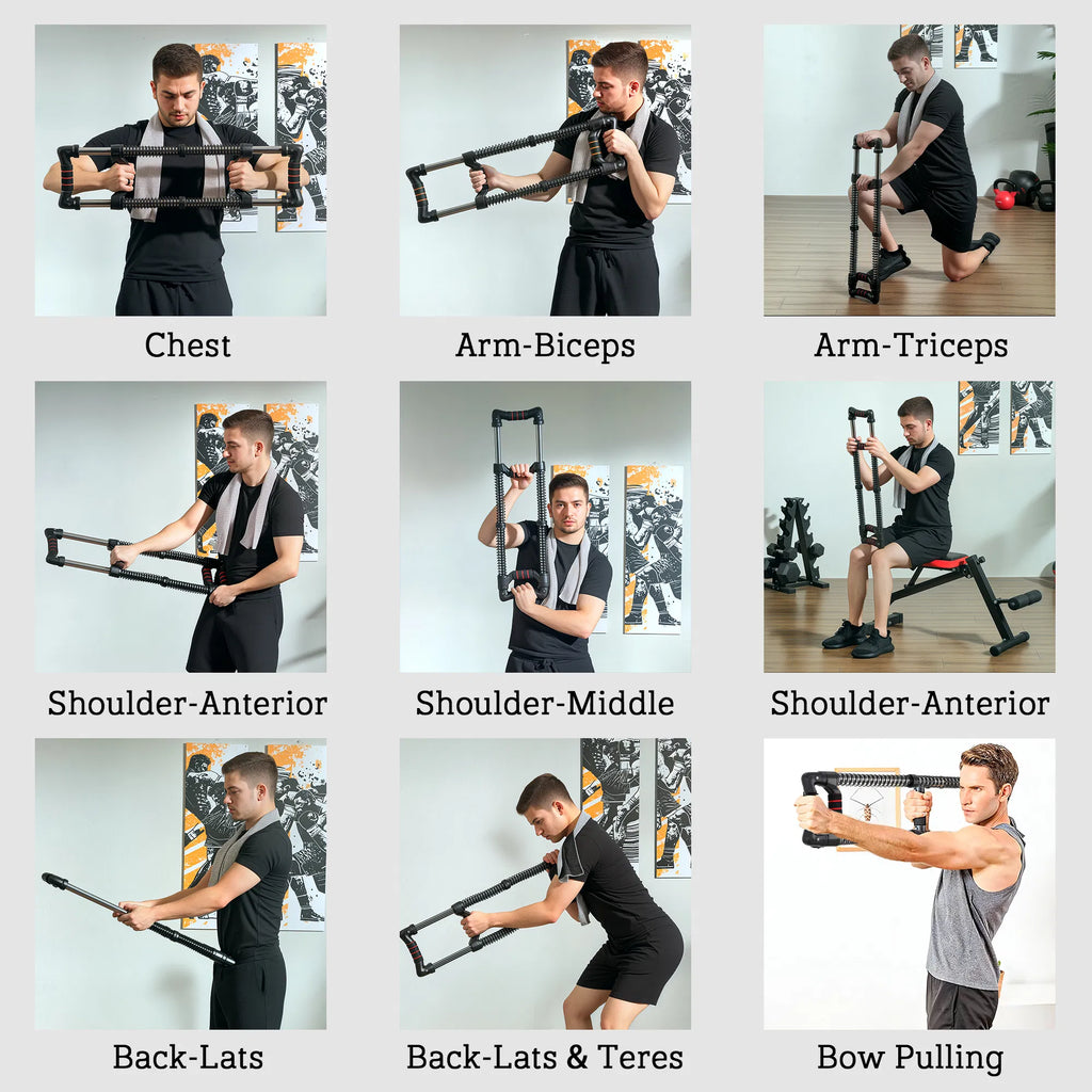 Chest Expander Spring Chest Exerciser with 22 110 lbs Resistance for Men and
