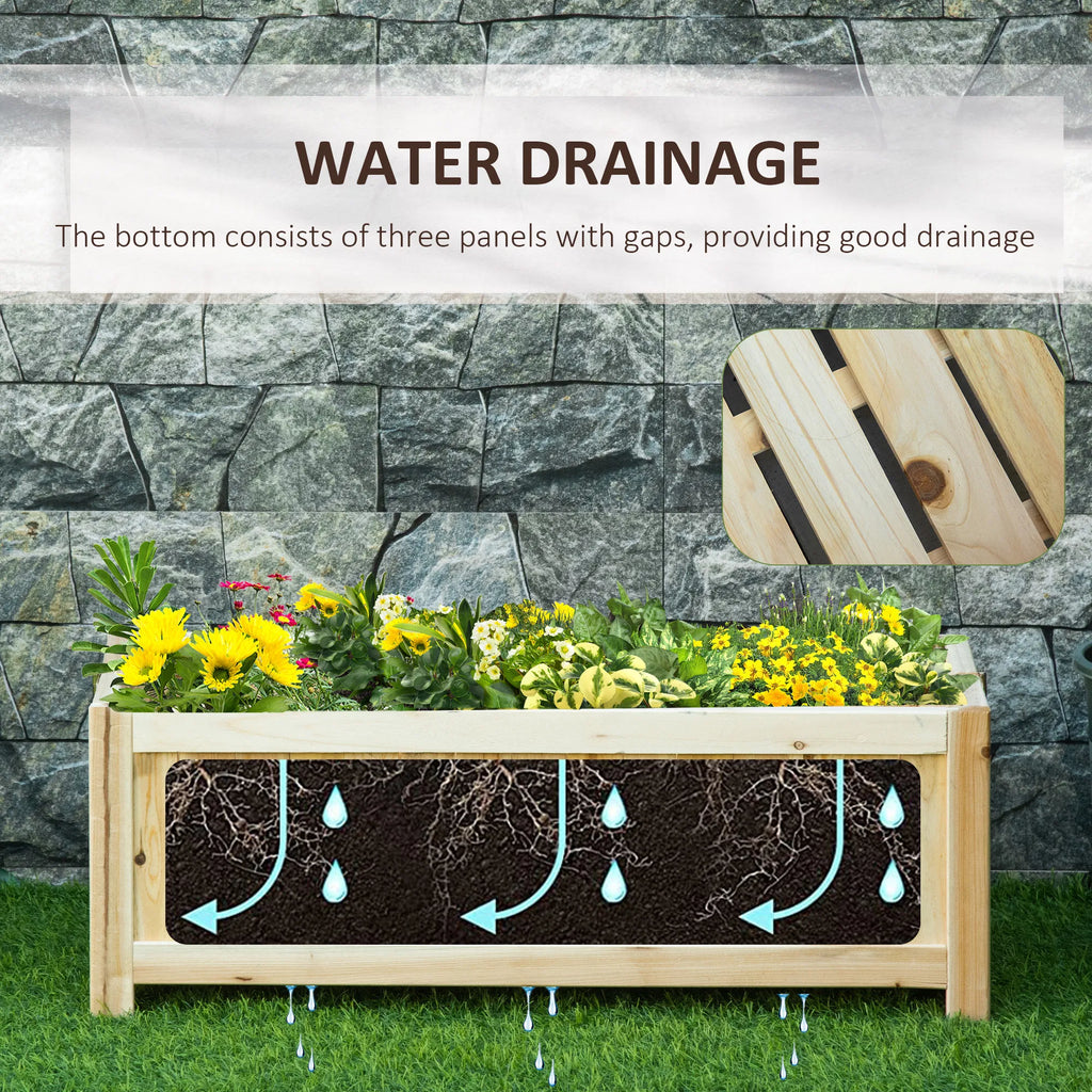 Foldable Elevated Planter Box Wooden Raised Garden Bed for Backyard Patio to - Image 4