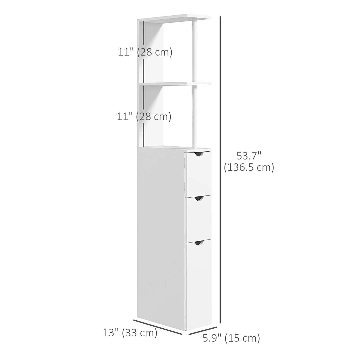Tall Bathroom Storage Cabinet Narrow Bathroom Cabinet with Drawers and Open