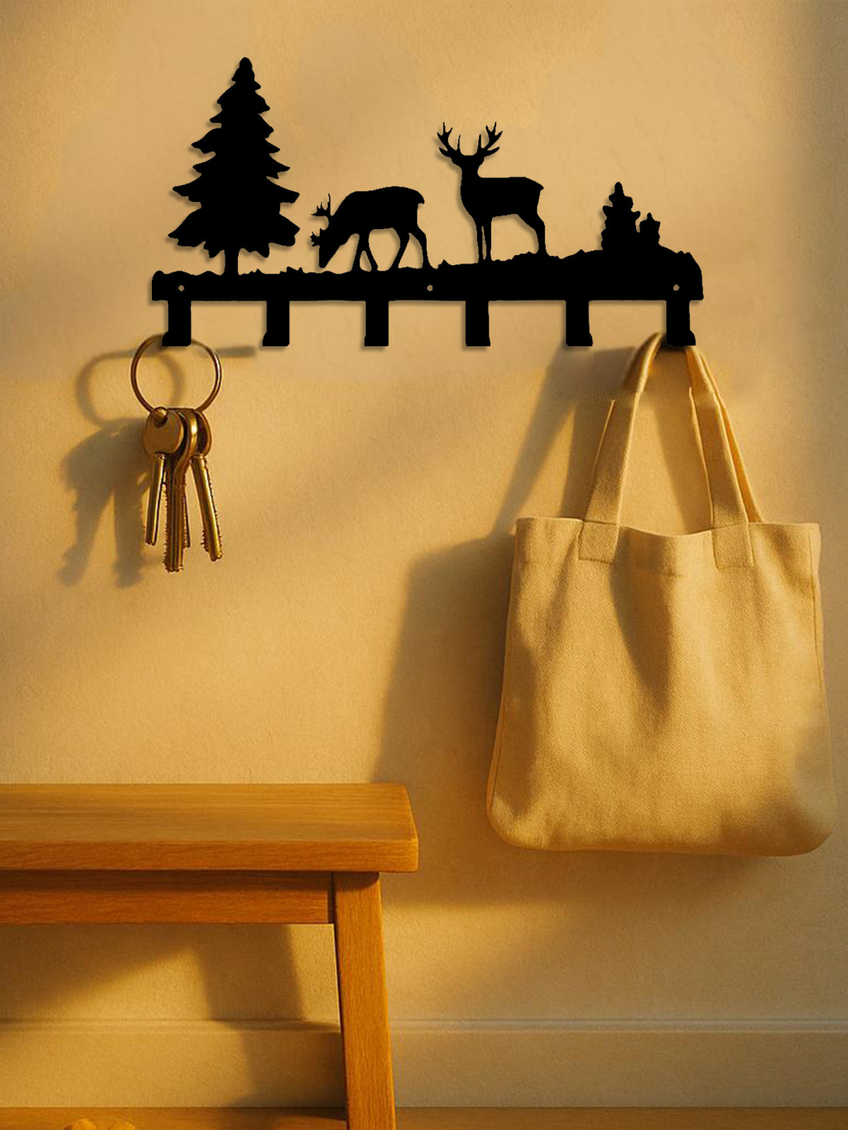 decorative elk wall-mounted key holder