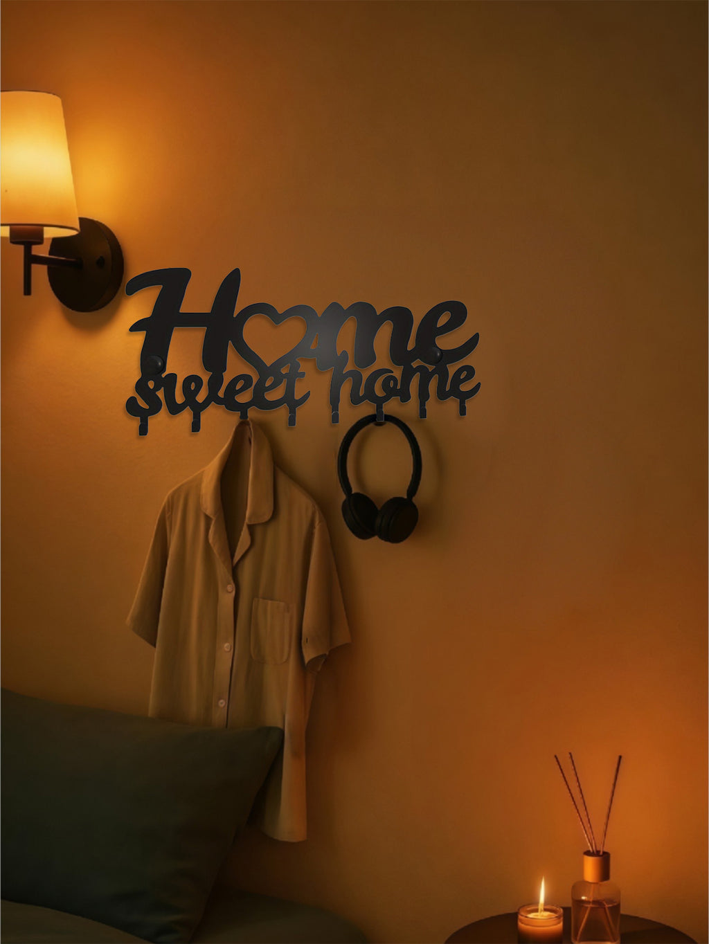 sleek adhesive key holder metal in use lifestyle