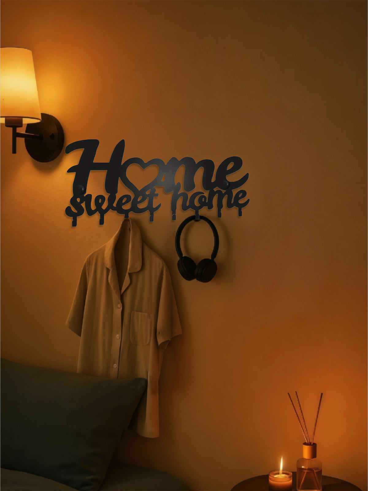 sleek adhesive key holder metal in use lifestyle