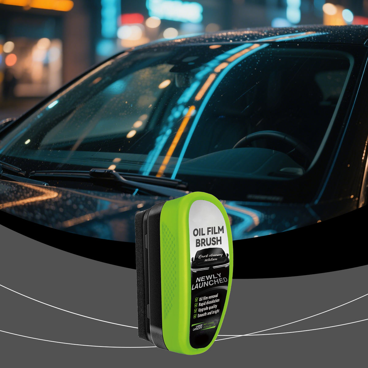 Car Oil Film Cleaning Brush Windshield Glass Oil Stain Remover Tool - Image 4