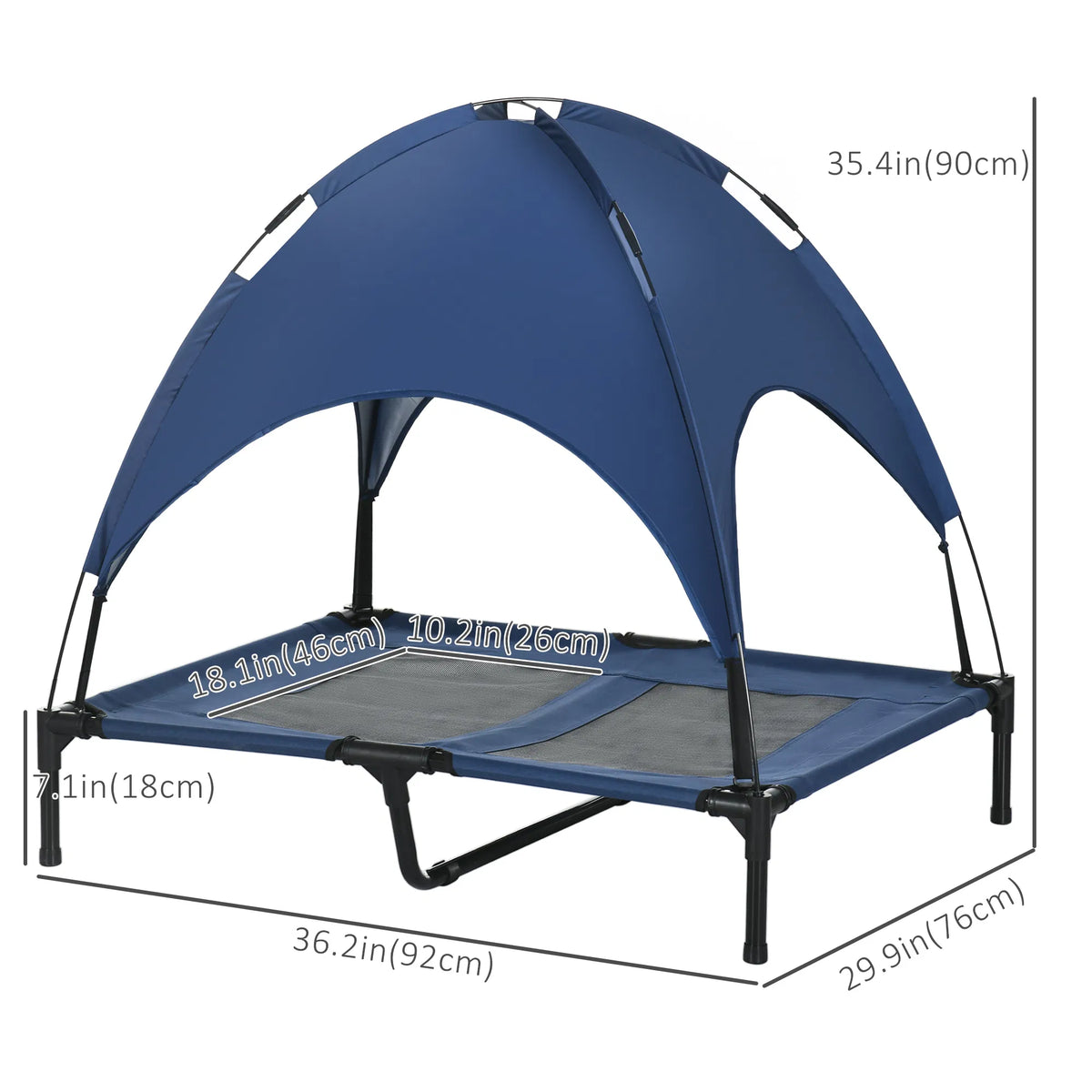 Elevated Dog Bed with Canopy Portable Raised Dog Cot for L Sized Dogs Indoor - Image 5