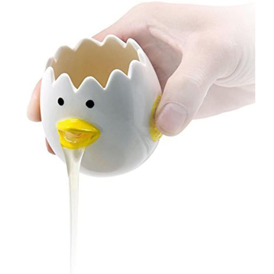 LuoCoCo Novelty Ceramic Chicken Egg Yolk Separator Cute Vomiting Egg White - Image 2