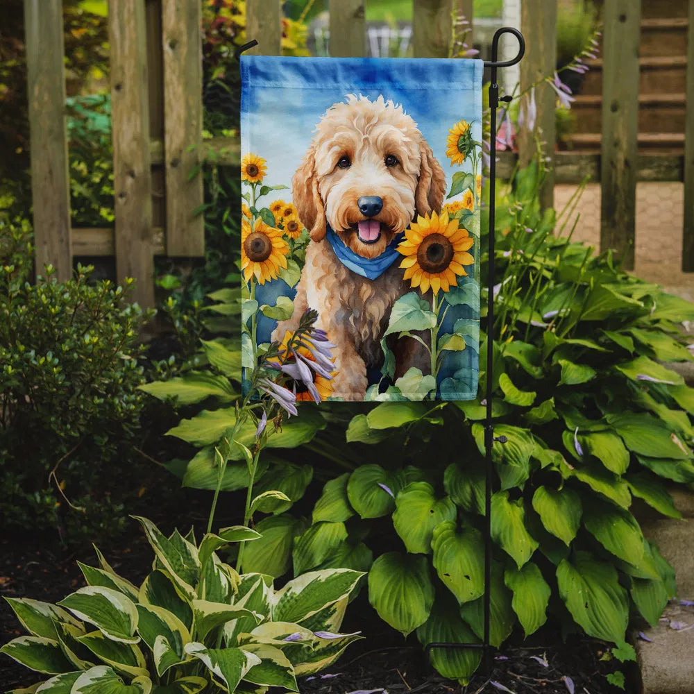 Goldendoodle in Sunflowers Garden Flag Mailbox Flag Decorative Yard Flag Banner - Image 4