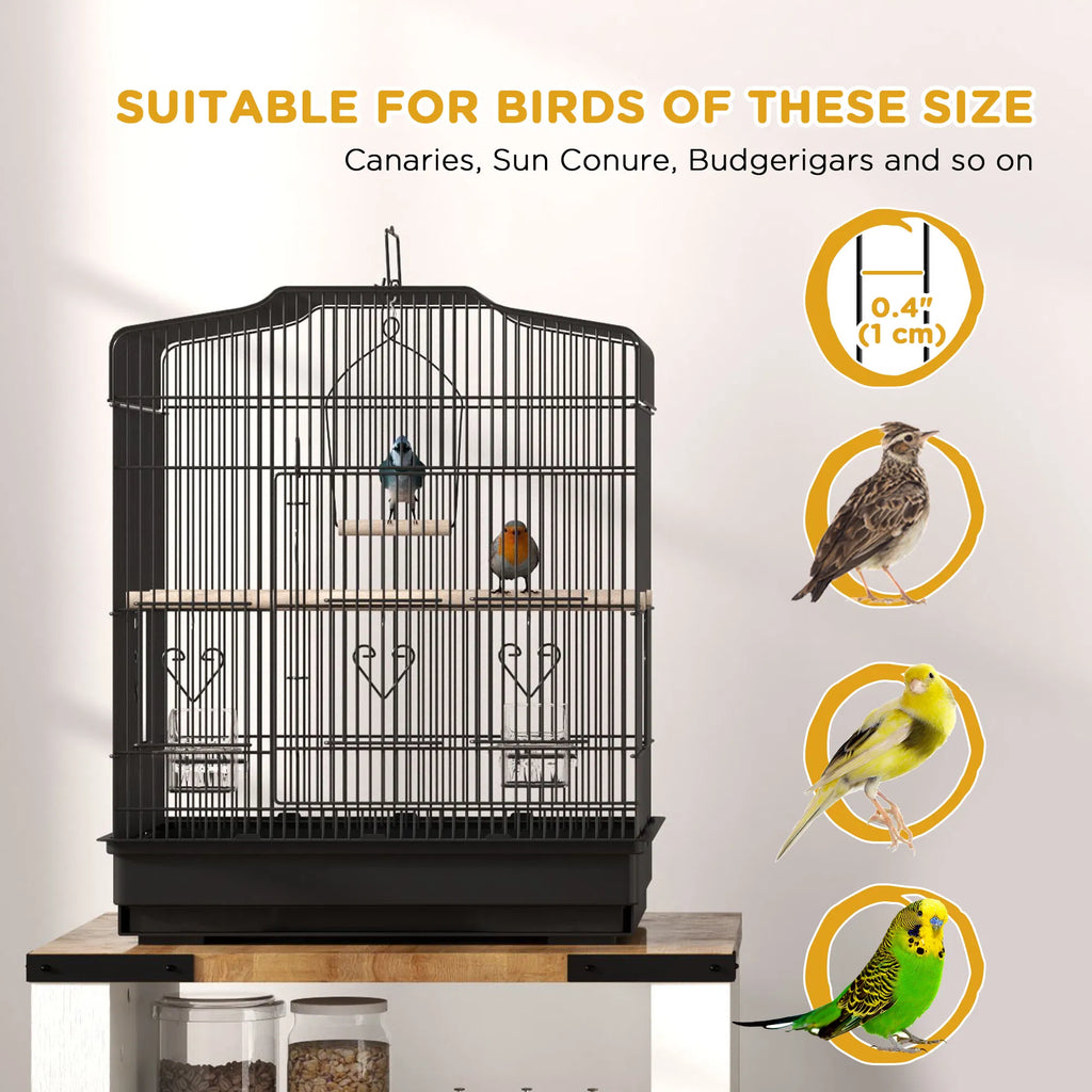 23" Bird Cage Finches Canaries Parrot Cage with Doors Perches 2 Feeder Pet - Image 3
