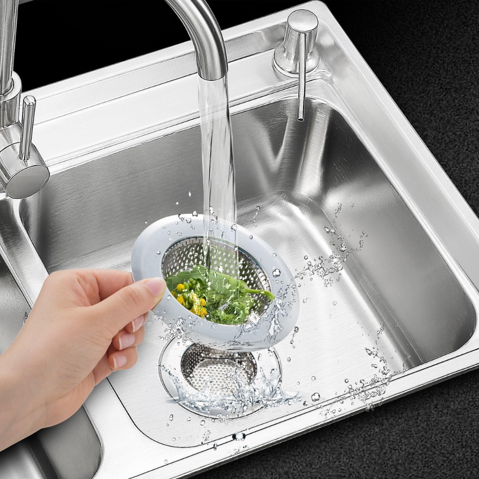 Fengbao 2 Piece Stainless Steel Kitchen Sink Strainer 4.5 Large Wide Rim Drain - Image 5