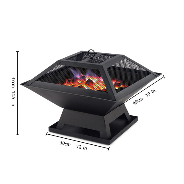 Modernisation Square BBQ Grill Outdoor Heater Garden Outdoor Fireplace Portable - Image 4