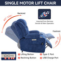 Up to 350 LBS Chenille Power Lift Recliner Chair Heavy Duty Motion Mechanism
