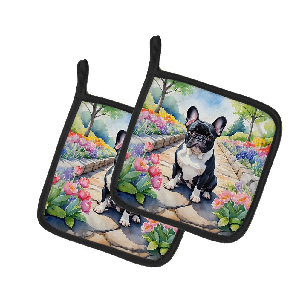 French Bulldog Spring Path Pair of Pot Holders Kitchen Heat Resistant Pot - Image 4