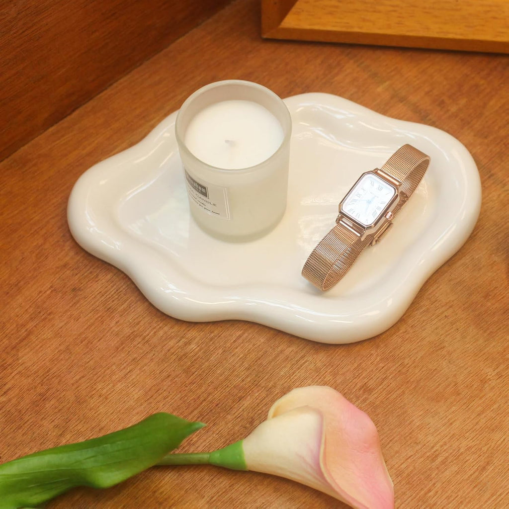 Ceramic Cloud Jewelry Tray Cute Trinket Dish And Key Bowl For Nightstand - Image 2